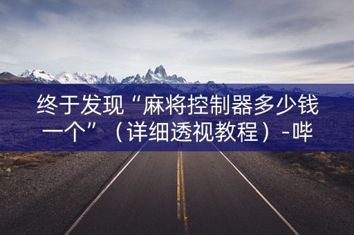 终于发现“麻将控制器多少钱一个”（详细透视教程）-哔哩哔哩