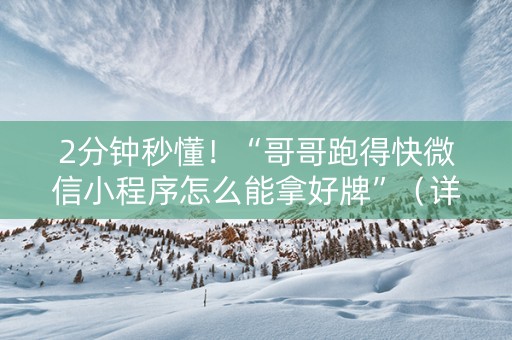 2分钟秒懂！“哥哥跑得快微信小程序怎么能拿好牌”（详细开挂教程）-哔哩哔哩