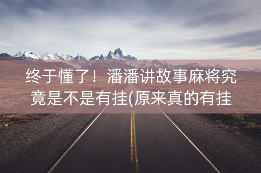 终于懂了！潘潘讲故事麻将究竟是不是有挂(原来真的有挂)