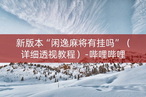 新版本“闲逸麻将有挂吗”（详细透视教程）-哔哩哔哩