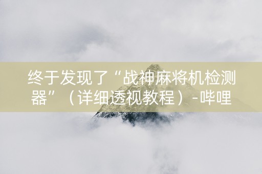 终于发现了“战神麻将机检测器”（详细透视教程）-哔哩哔哩