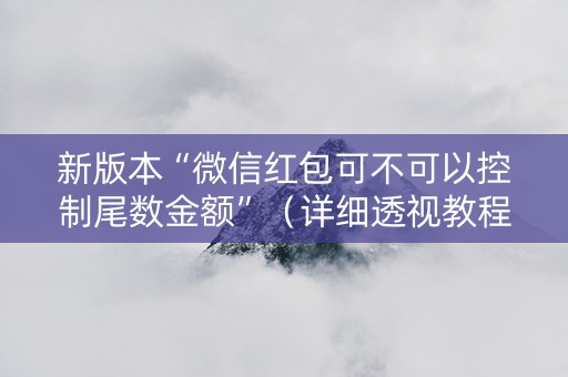 新版本“微信红包可不可以控制尾数金额”（详细透视教程）-哔哩哔哩