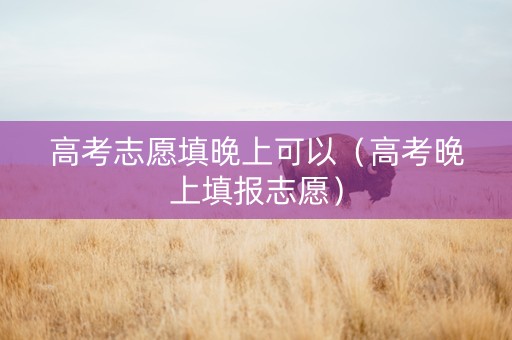 高考志愿填晚上可以（高考晚上填报志愿）
