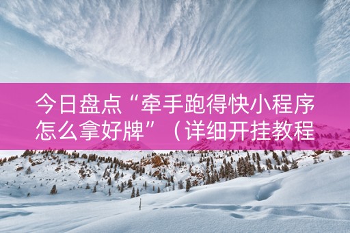 今日盘点“牵手跑得快小程序怎么拿好牌”（详细开挂教程）-哔哩哔哩