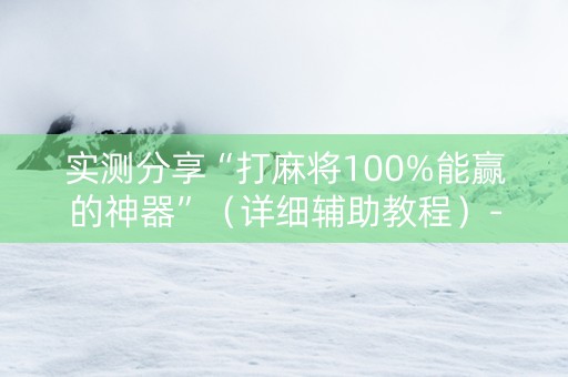 实测分享“打麻将100%能赢的神器”（详细辅助教程）-哔哩哔哩