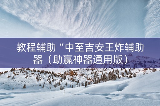 教程辅助“中至吉安王炸辅助器（助赢神器通用版）