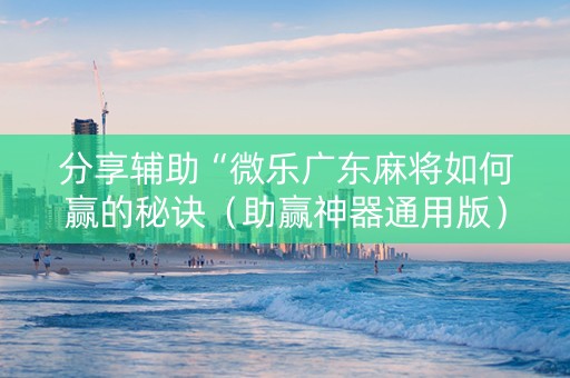 分享辅助“微乐广东麻将如何赢的秘诀（助赢神器通用版）