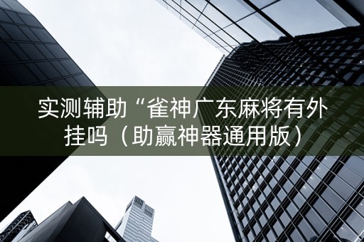 实测辅助“雀神广东麻将有外挂吗（助赢神器通用版）