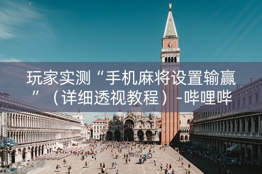 玩家实测“手机麻将设置输赢”（详细透视教程）-哔哩哔哩