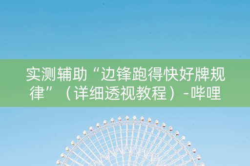 实测辅助“边锋跑得快好牌规律”（详细透视教程）-哔哩哔哩