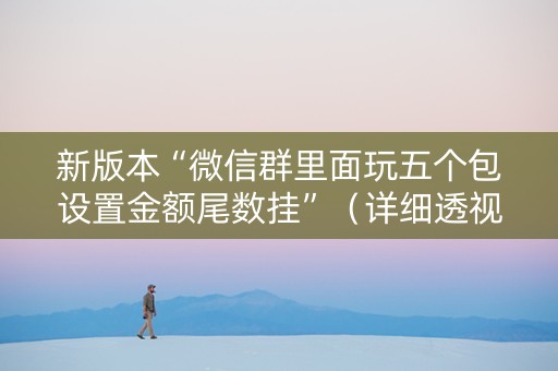 新版本“微信群里面玩五个包设置金额尾数挂”（详细透视教程）-哔哩哔哩