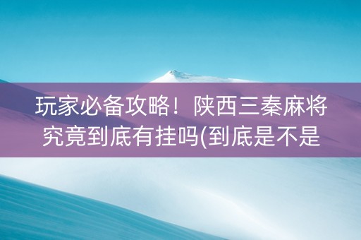玩家必备攻略！陕西三秦麻将究竟到底有挂吗(到底是不是有挂)