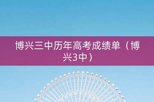 博兴三中历年高考成绩单（博兴3中）
