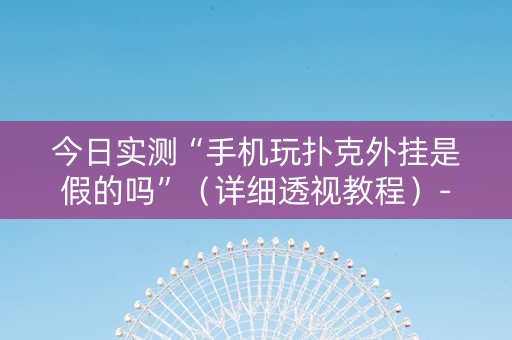 今日实测“手机玩扑克外挂是假的吗”（详细透视教程）-哔哩哔哩