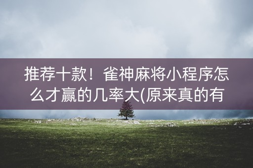 推荐十款！雀神麻将小程序怎么才赢的几率大(原来真的有挂)