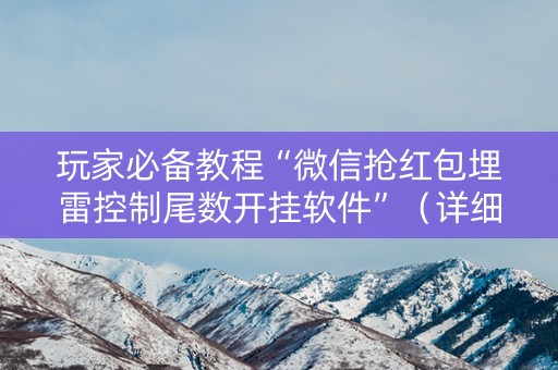 玩家必备教程“微信抢红包埋雷控制尾数开挂软件”（详细透视教程）-哔哩哔哩