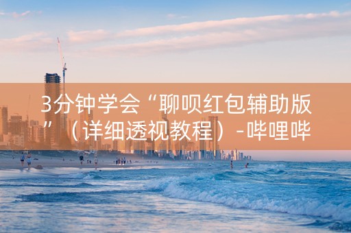 3分钟学会“聊呗红包辅助版”（详细透视教程）-哔哩哔哩