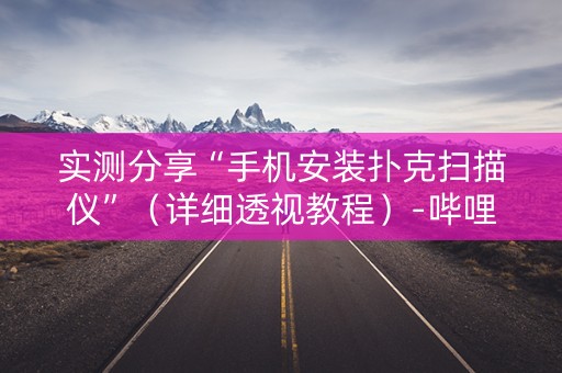 实测分享“手机安装扑克扫描仪”（详细透视教程）-哔哩哔哩