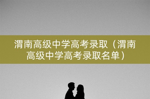 渭南高级中学高考录取（渭南高级中学高考录取名单）