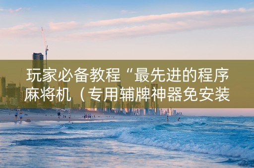 玩家必备教程“最先进的程序麻将机（专用辅牌神器免安装）