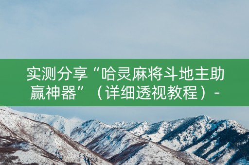 实测分享“哈灵麻将斗地主助赢神器”（详细透视教程）-哔哩哔哩