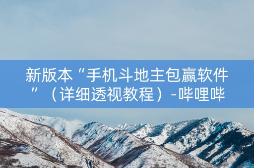 新版本“手机斗地主包赢软件”（详细透视教程）-哔哩哔哩