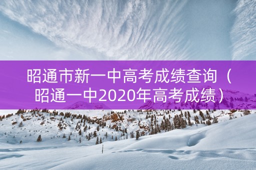 昭通市新一中高考成绩查询（昭通一中2020年高考成绩）