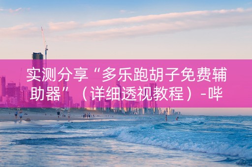 实测分享“多乐跑胡子免费辅助器”（详细透视教程）-哔哩哔哩