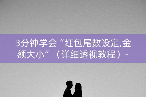3分钟学会“红包尾数设定,金额大小”（详细透视教程）-哔哩哔哩