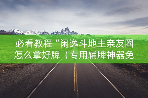 必看教程“闲逸斗地主亲友圈怎么拿好牌（专用辅牌神器免安装）