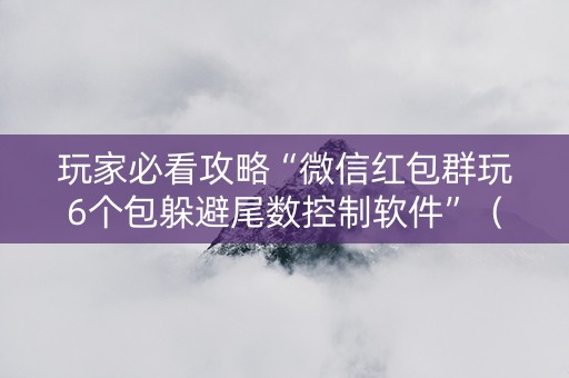 玩家必看攻略“微信红包群玩6个包躲避尾数控制软件”（详细透视教程）-哔哩哔哩