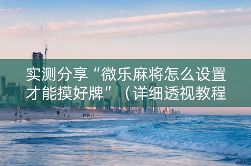 实测分享“微乐麻将怎么设置才能摸好牌”（详细透视教程）-哔哩哔哩
