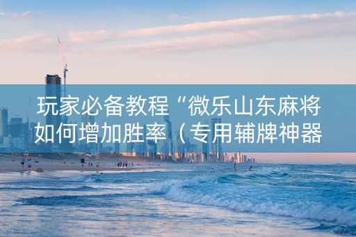 玩家必备教程“微乐山东麻将如何增加胜率（专用辅牌神器免安装）