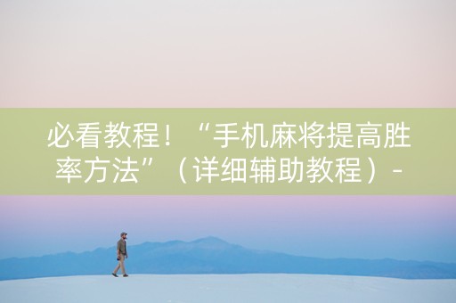 必看教程！“手机麻将提高胜率方法”（详细辅助教程）-哔哩哔哩