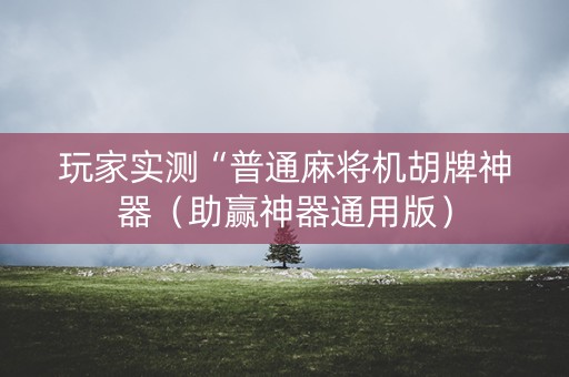 玩家实测“普通麻将机胡牌神器（助赢神器通用版）