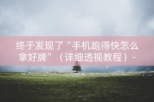 终于发现了“手机跑得快怎么拿好牌”（详细透视教程）-哔哩哔哩