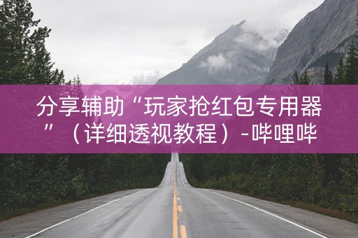 分享辅助“玩家抢红包专用器”（详细透视教程）-哔哩哔哩