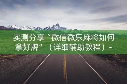 实测分享“微信微乐麻将如何拿好牌”（详细辅助教程）-哔哩哔哩