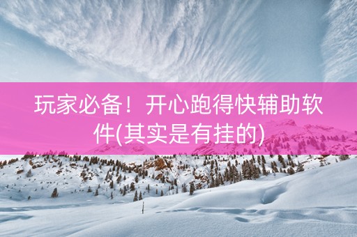 玩家必备！开心跑得快辅助软件(其实是有挂的)