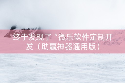 终于发现了“微乐软件定制开发（助赢神器通用版）