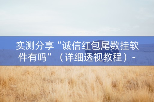 实测分享“诚信红包尾数挂软件有吗”（详细透视教程）-哔哩哔哩