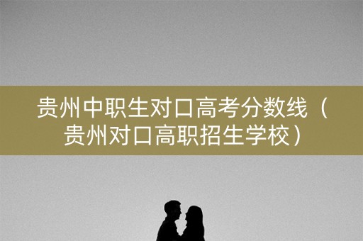 贵州中职生对口高考分数线（贵州对口高职招生学校）