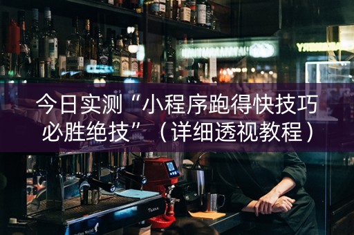 今日实测“小程序跑得快技巧必胜绝技”（详细透视教程）-哔哩哔哩