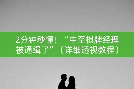2分钟秒懂！“中至棋牌经理被通缉了”（详细透视教程）-哔哩哔哩