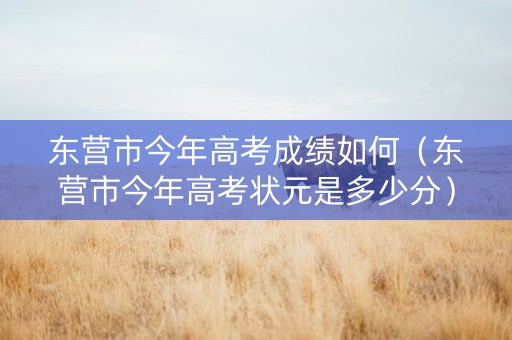 东营市今年高考成绩如何（东营市今年高考状元是多少分）