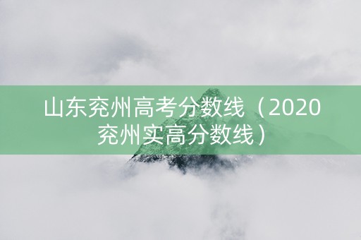 山东兖州高考分数线（2020兖州实高分数线）