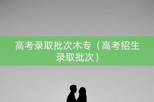 高考录取批次木专（高考招生录取批次）