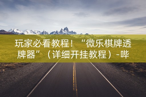 玩家必看教程！“微乐棋牌透牌器”（详细开挂教程）-哔哩哔哩