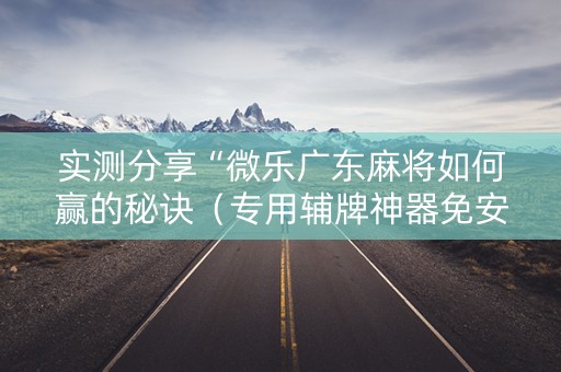 实测分享“微乐广东麻将如何赢的秘诀（专用辅牌神器免安装）