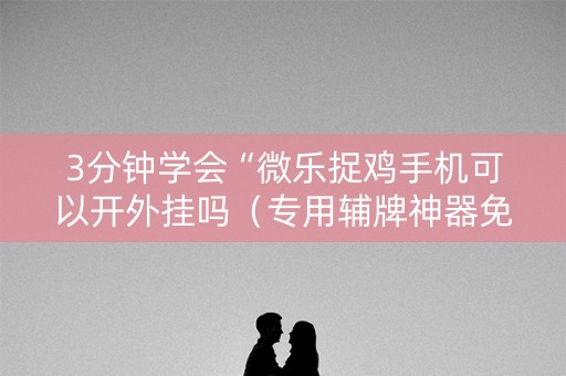 3分钟学会“微乐捉鸡手机可以开外挂吗（专用辅牌神器免安装）